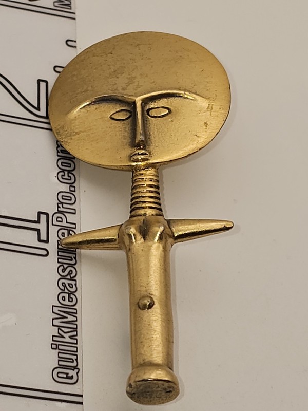 Vtg Signed ALVA Museum Replicas Goldtone Polished FERTILITY GODDESS Pendant