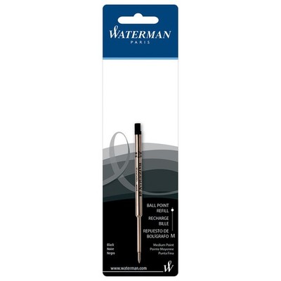 Waterman Black Ink Cartridge Refill For Ballpoint Pens Medium Point 834254