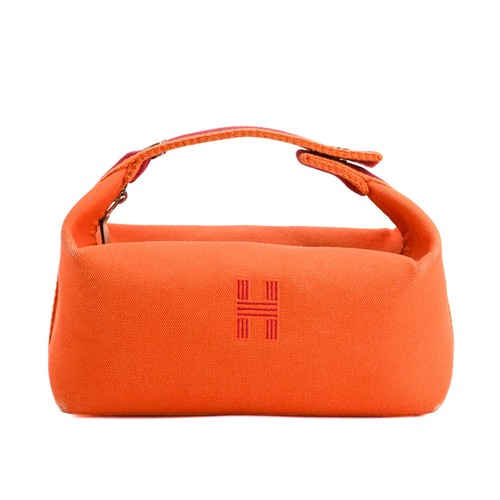 HERMES Brid a Black PM Pouch Orange unisex