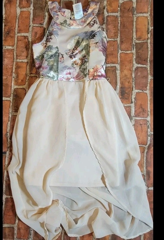 Love Squares Girls Floral Hi-Low Formal Dress Size 10 GUC (No Belt) Easter