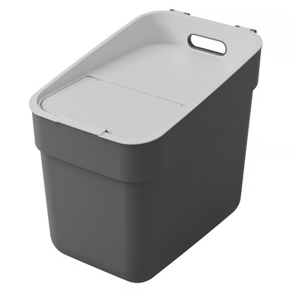 Cubo de Basura Curver 20L Reciclaje Asas Color Gris Oscuro 252021