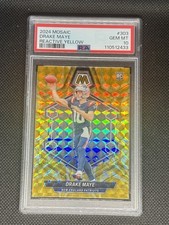 2024 Panini Mosaic - Rookies Drake Maye #303 Reactive Yellow Mosaic Prizm PSA 10