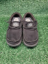 Hey Dude Shoes Youth Kids Size 1 Wally Funk Mono Shade Slip On Black