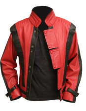 MJ Thriller Red Jacket Mens Leather Michael Jackson Halloween Costume