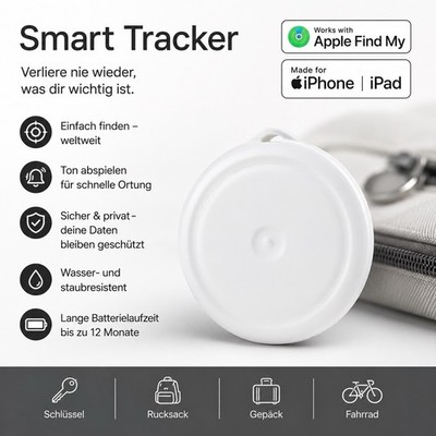 AirTag Alternative - Kompatibel mit iPhone, Bluetooth, Find My App Tracker