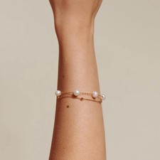 Natural Freshwater Pearl Bracelet, Gold Layered pearl Bracelet, Bridal Bracelet,