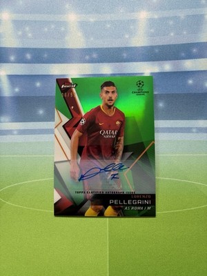 2018-19 Topps Finest UCL Auto Lorenzo Pellegrini Green /99 Roma