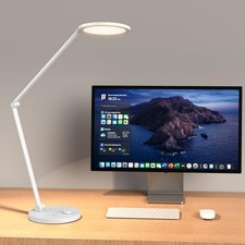 LED Desk Lamp for Home Office, Eye-Caring Modern Desk Light, 3 Color White