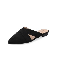 Journee Collection Womens 10 M Black Giada Pointed Toe Slip On Flats NIB OM3