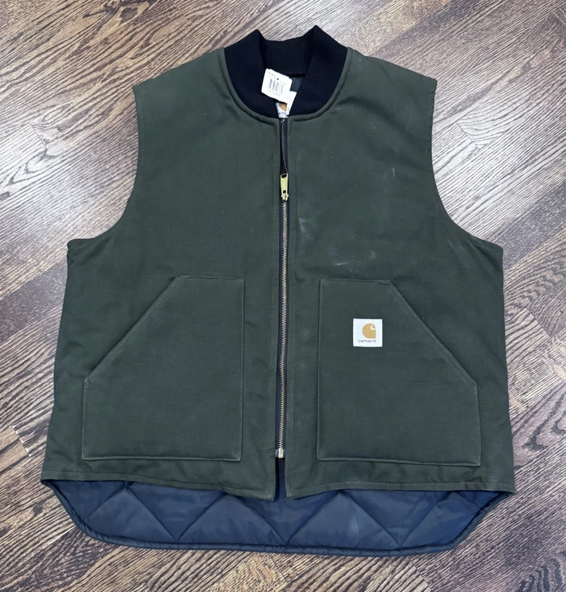 CARHARTT Arctic Duck Quilt Lined Duck Vest VQ184 Size XL Green-USA Made NWT VTG