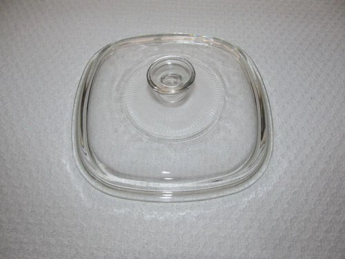 PYREX Corning Ware Square Clear Glass Replacement Sun Burst Lid (only) A-9-C Vtg