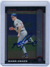 1999 Mark Grace signed card Bowman Chrome #64 AUTO Autographed Chicago Cubs