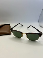 RAY-BAN CLUBMASTER SUNGLASSES POLORIZED LENSES TORTOISE SHELL COLOR ROUGH SHAPE