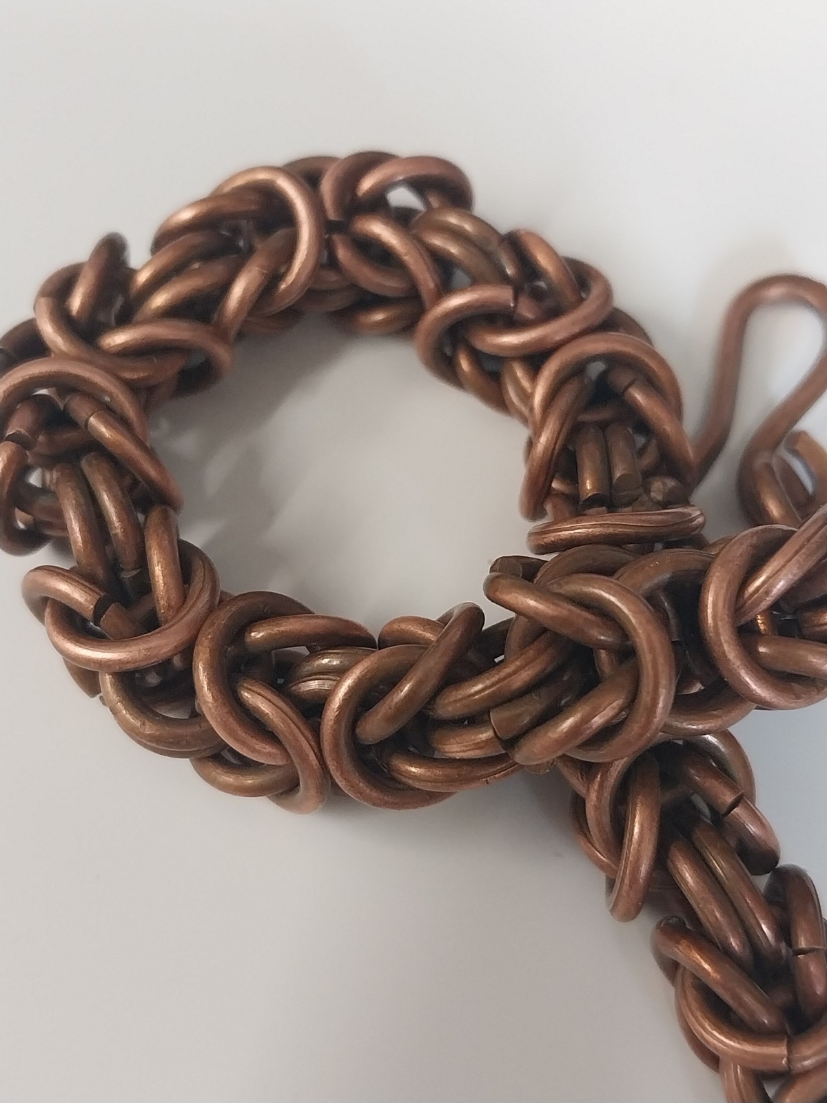 Solid Copper Bracelet Handmade Byzantine Chain Wi… - image 2