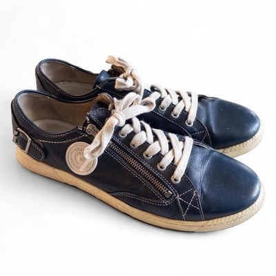 Pataugas Navy Blue Leather Sneakers Size 41 Women s 10.5 Casual Shoes