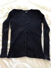 Madison Studio Navy Cardigan, S, Y2K, Dark Academia, Glam Goth, Whisigoth, 90’s