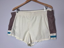 Jantzen Swim Trunks Retro 70s 80s Mens 36 Ivory Brown Stripe Swim Shorts VTG USA