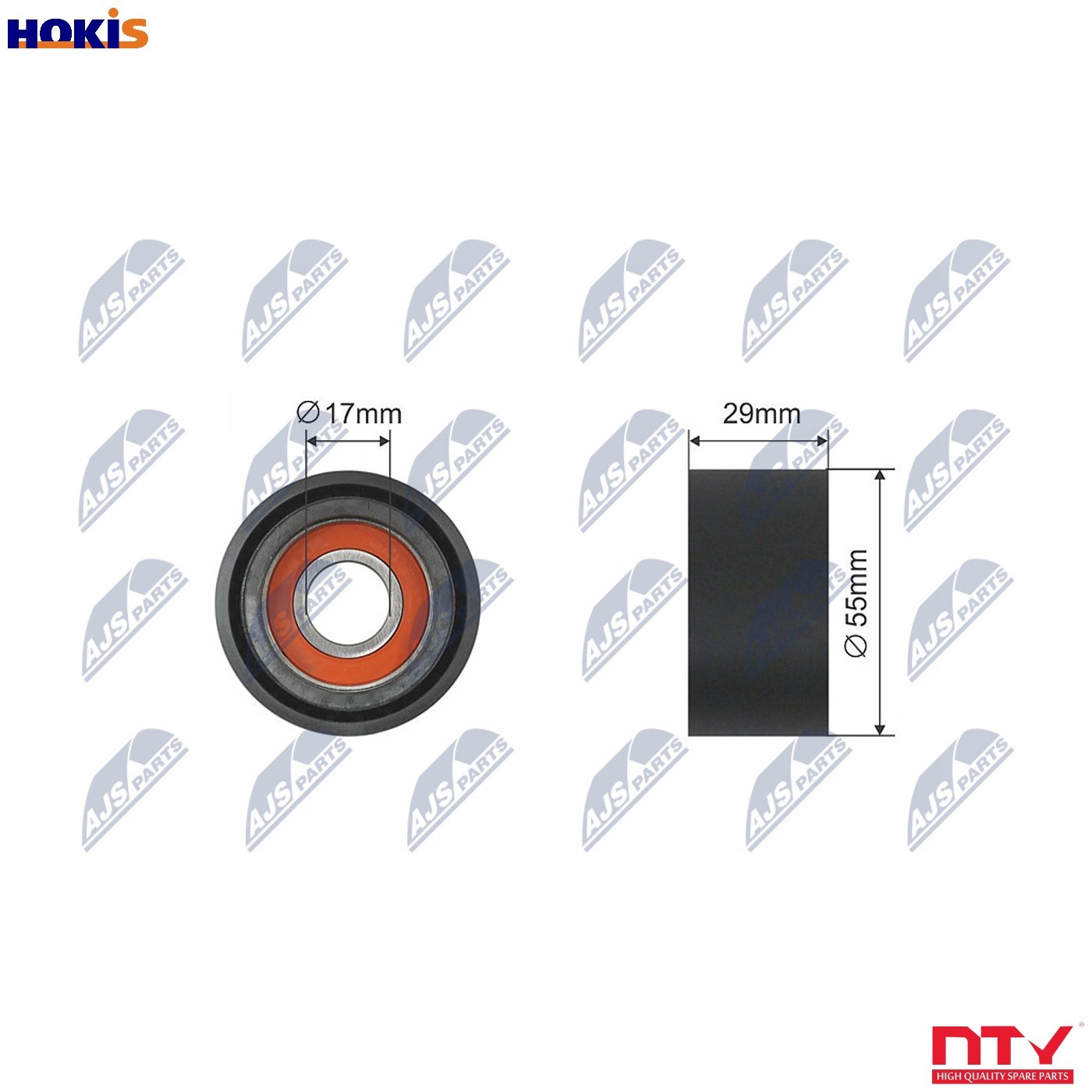 NTY Tensioner Pulley V-Belt RNK-BM-038 For BMW 55mm Outer 17mm Inner - Image 10