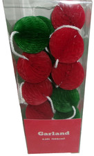 Christmas Garlands 6.5ft.  Pom Pom Garland Decor  Red  Green
