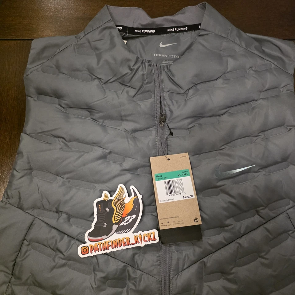 Size XL-Tall Nike Therma-FIT ADV Repel Down Running Vest Gray FB7542-084 - Image 4 of 4