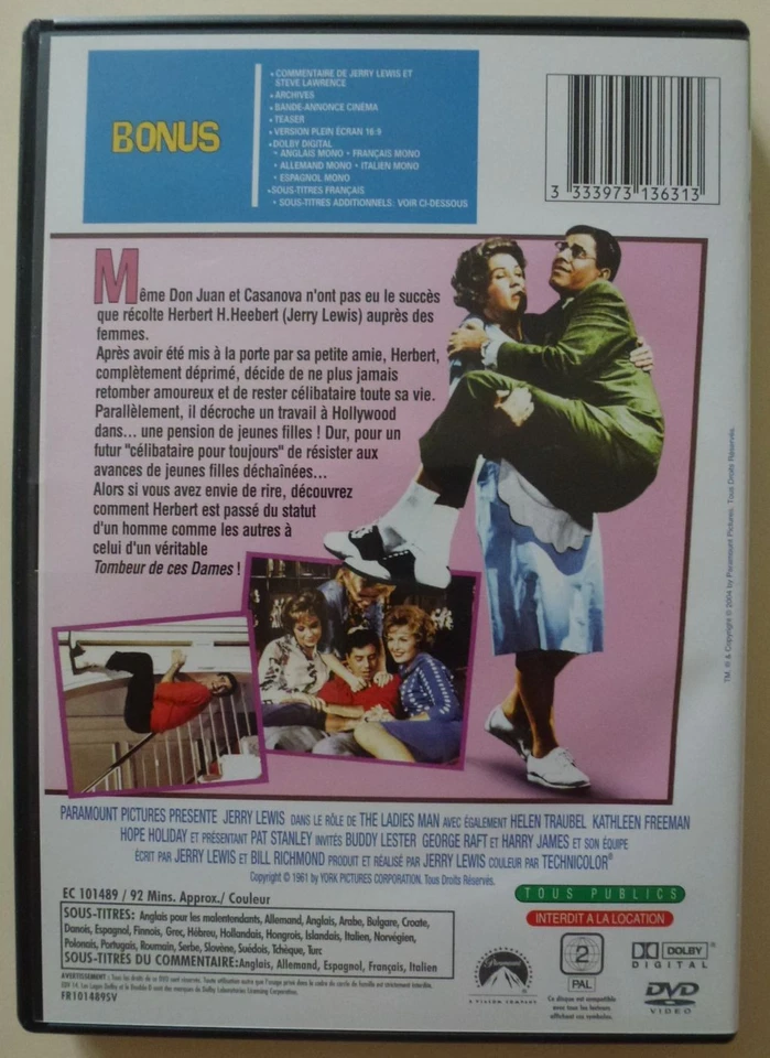 LE TOMBEUR DE CES DAMES Jerry Lewis Helen Traubel 1961 Comédie Slapstick DVD TBE - Photo 2/2