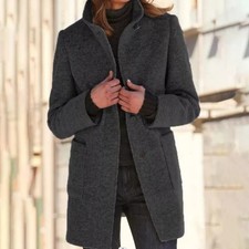 NEW Womens Trench Coat Outwear Ladies Winter Warm Jacket Overcoat PLUS SIZE UK