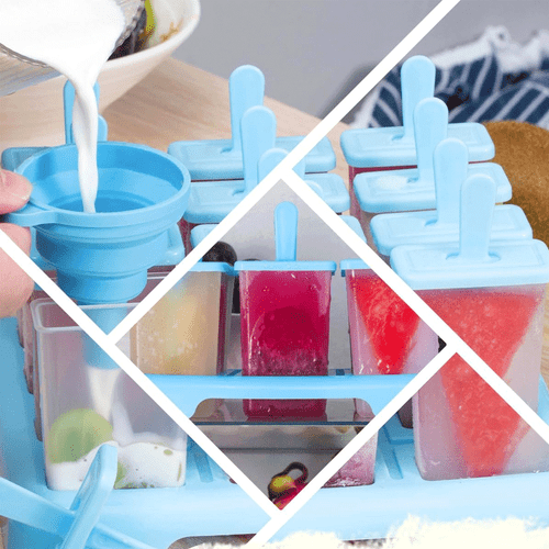 Eis am Stiel Form Eisformen Eisförmchen BPA Frei Stieleisform mit Falttrichter - Bild 15 von 16