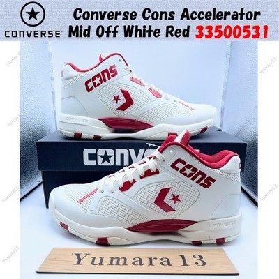Converse Cons Accelerator Mid Off White Red 33500531 Men's Size
