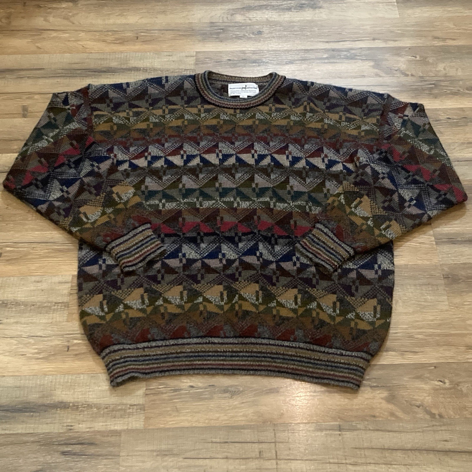 The Peruvian Connection Geometric 100% Alpaca Sweater Multi-Color Size XL