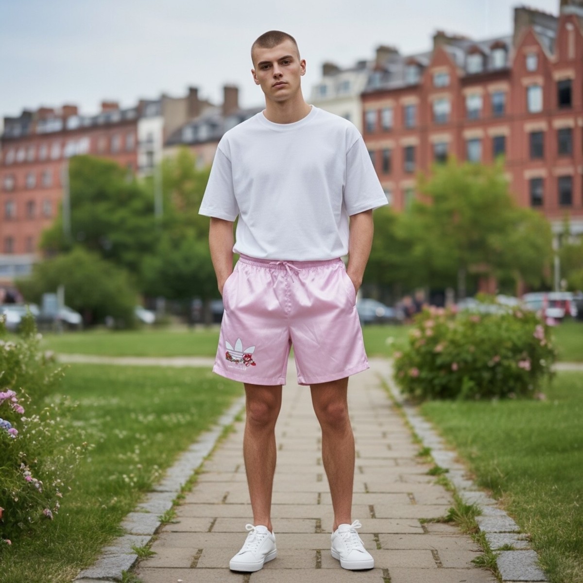 Adidas Originals Mens SMALL 'Love Lifts Us Up' Sprinter 5'' Shorts
