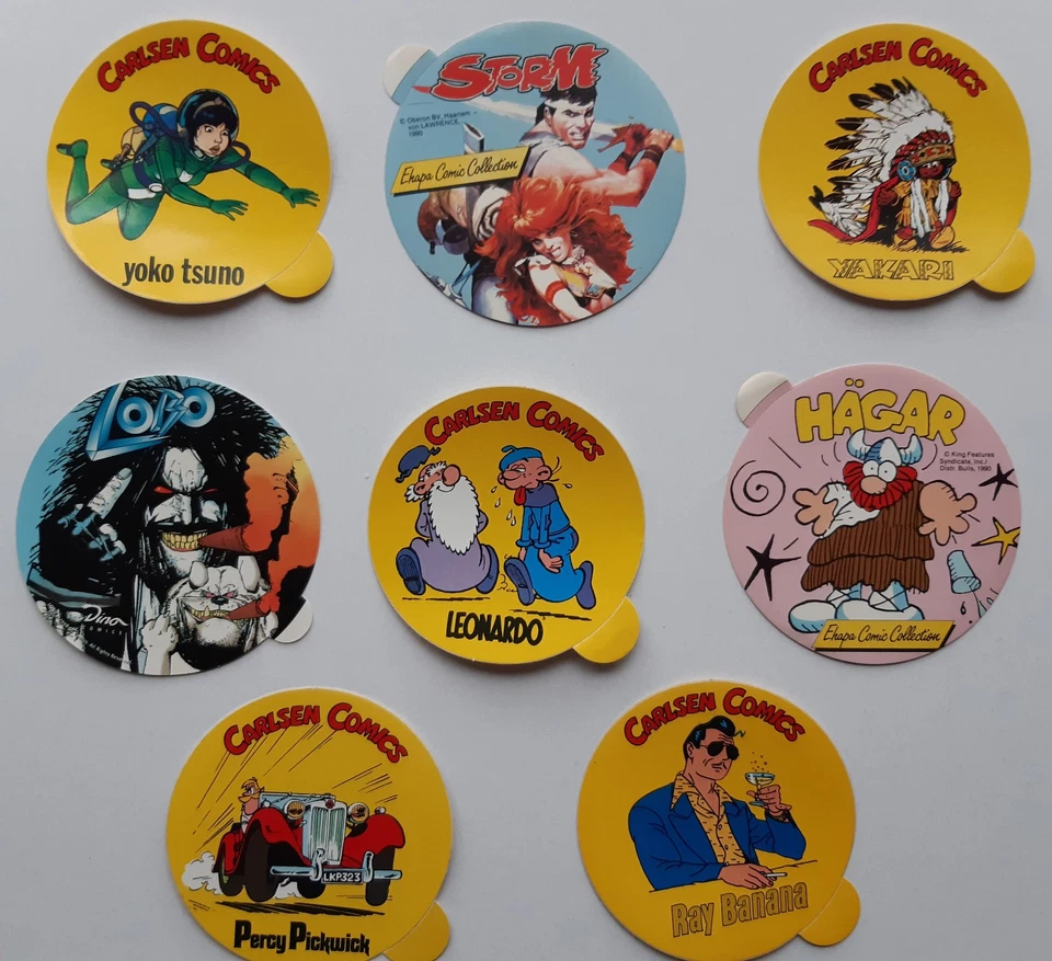 14 verschiedene Comic Aufkleber Carlsen, Ehapa, Dino ungeklebt alt - Bild 3 von 3