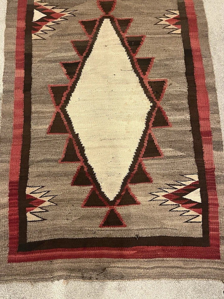 "Alfombra vintage nativa americana Ganado 68x41""" Foto 2 de 4