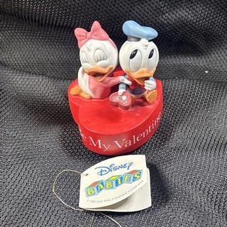 Disney Babies Vintage New Arrivals Goebel Be My Valentine Ceramic Music Figurine