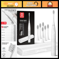Sonic Electric Toothbrush for Adults, 150 Days Battery, 6 Brush Heads, Travel Ca