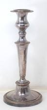 Tall Candlestick Silver Plated Rope Twist Border Turned Column Form 30cm Height