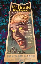 THE BRAIN EATERS - ORIGINAL TRI-FOLDED INSERT POSTER - 1958 - LEONARD NIMOY