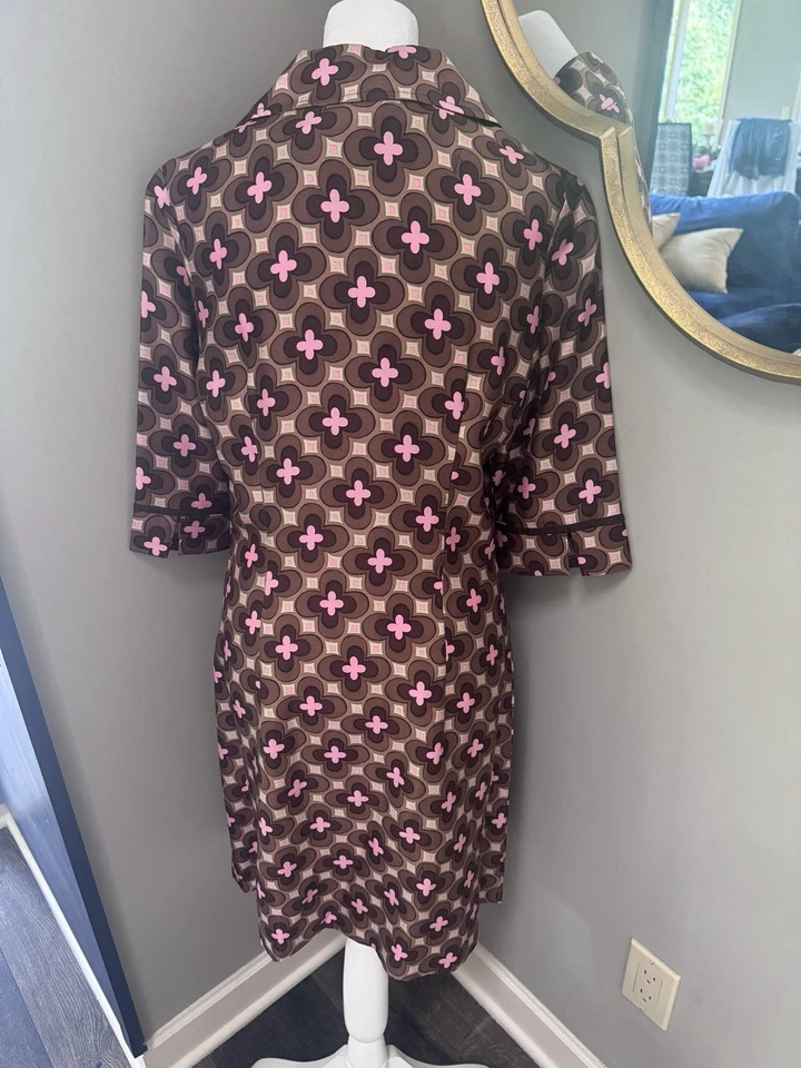 Vestido Milly of New York Vintage 100% Seda, Tamanho 10 - Imagem 2 de 4