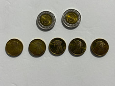   5 Egyptian Queen Cleopatra 50 Piastres Coins &  2 Egypt Coins Sues Canal  UNC 