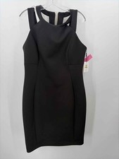 Pre-Owned Calvin Klein Black Size 14 Midi Sleeveless Dress