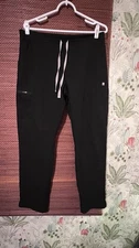 FIGS Women’s Technical Collection Scrub Pants Black Drawstring Size M Nursing