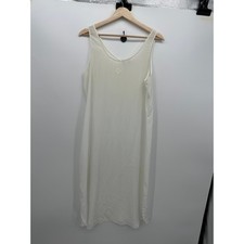 Vintage Christian Dior Ivory Slip Dress Nightgown Sleeveless Monogram Sz L