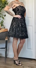 Robert Rodriguez for Target Neiman Marcus Black Lace Strapless Dress Sz 4 Preppy