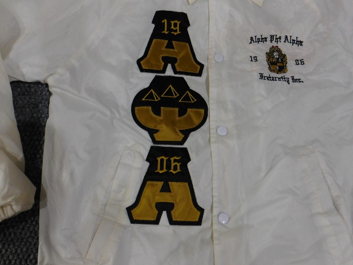 ジャケット・アウター sublations GRAPHIC PRINT AtG OVER JACKET Alpha Phi Alpha Jacket Mens Medium Augusta Embroidered Fraternity