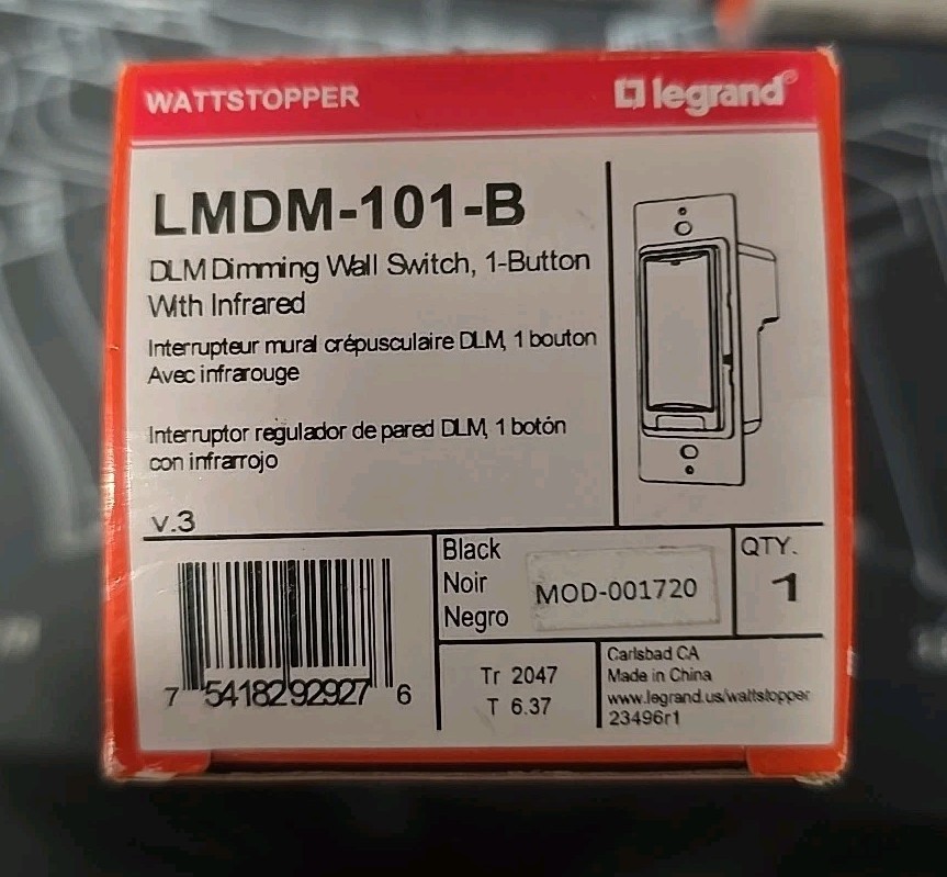 WattStopper Legrand LMDM-101-B DLM Dimming Wall Switch 1 But