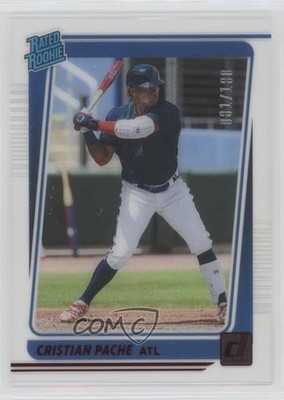 2021 Chronicles Clearly Donruss Rated Rookies Red Cristian Pache Rookie RC sh7
