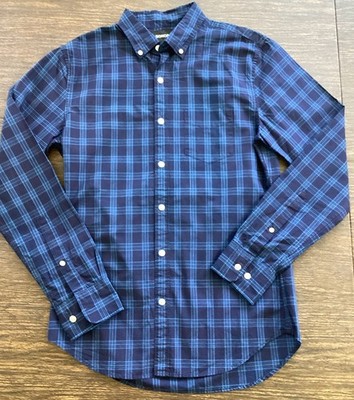 New BONOBOS Mens Slim Fit Blue On Blue Plaid LS Shirt SMALL NWOT $88