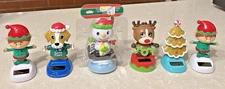 Lot of 6 Vintage Christmas Themed Solar Sun Dancers
