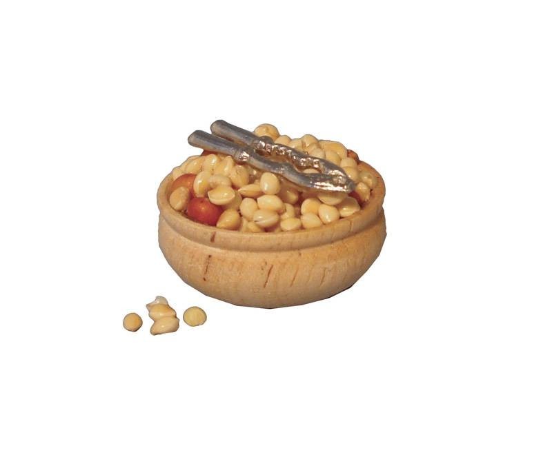 Dolls House Miniature 1/12th Scale Christmas Bowl of Nuts and Cracker D2343