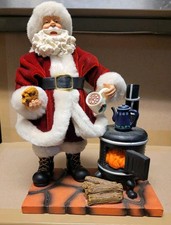 SANTA NEXT TO POT BELLY STOVE WALMART EXCLUSIVE FROM THE 90's HAS BEEN STORED 