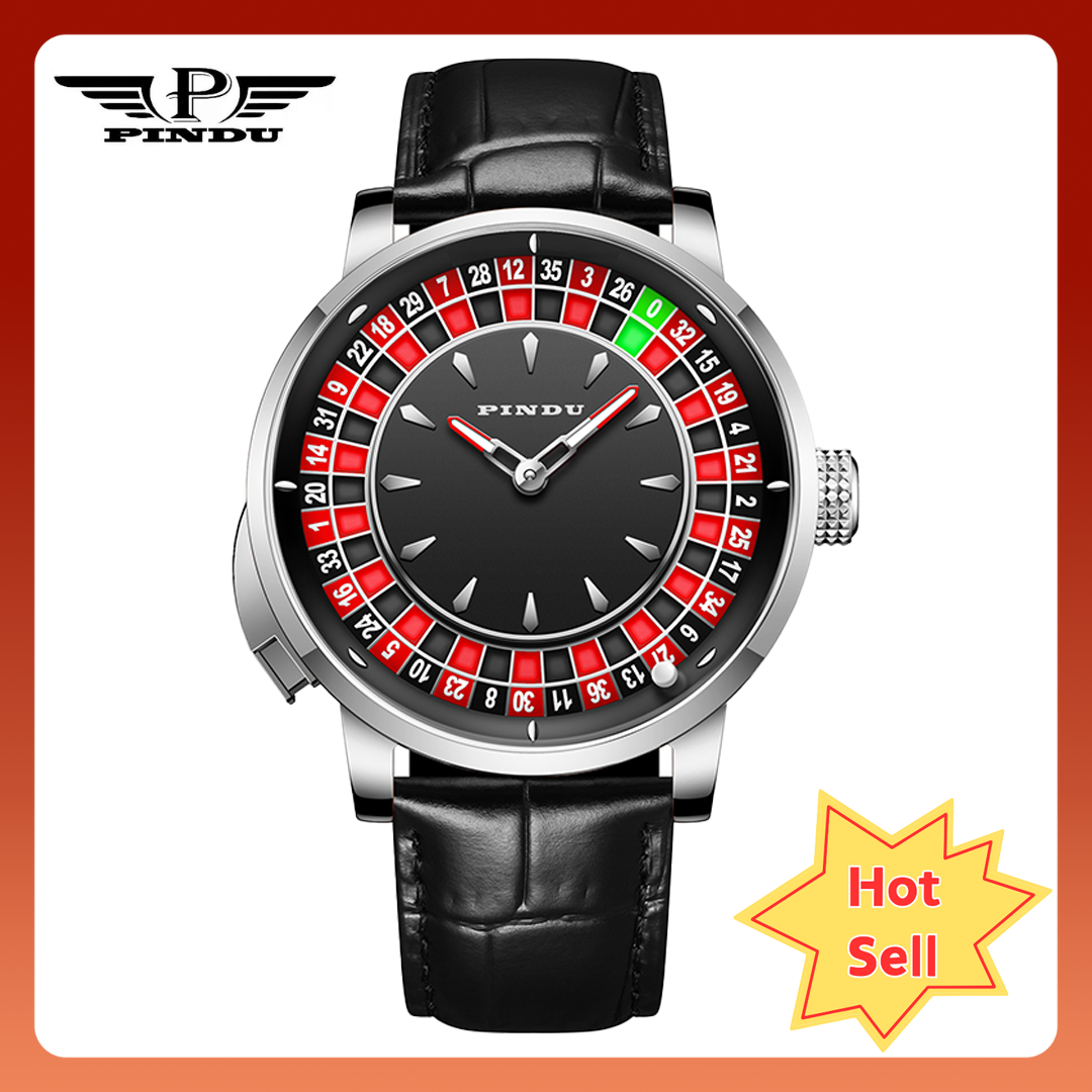 2025 PINDU Men's automatic mechanical watch case 46mm Button Gambling DishLuxury